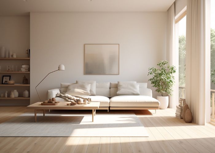 Modern living room with sofa